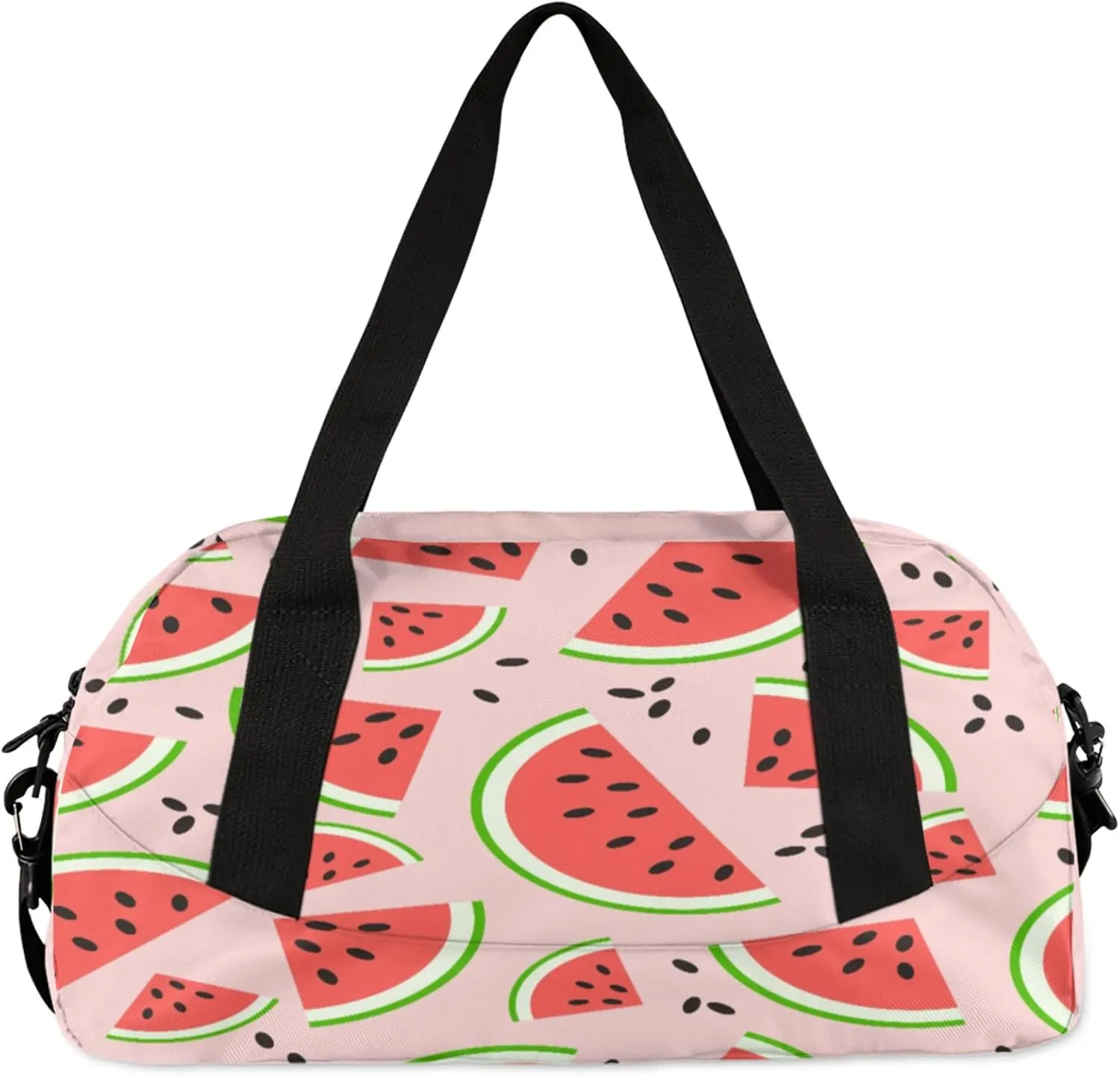 Watermelon Pattern Kids Duffel Bag Lightweight Waterproof Sports Gym Bag with Front Zipper Pocket Foldable Weekender Overnight Bag for School Practice Gymnastic Ballet