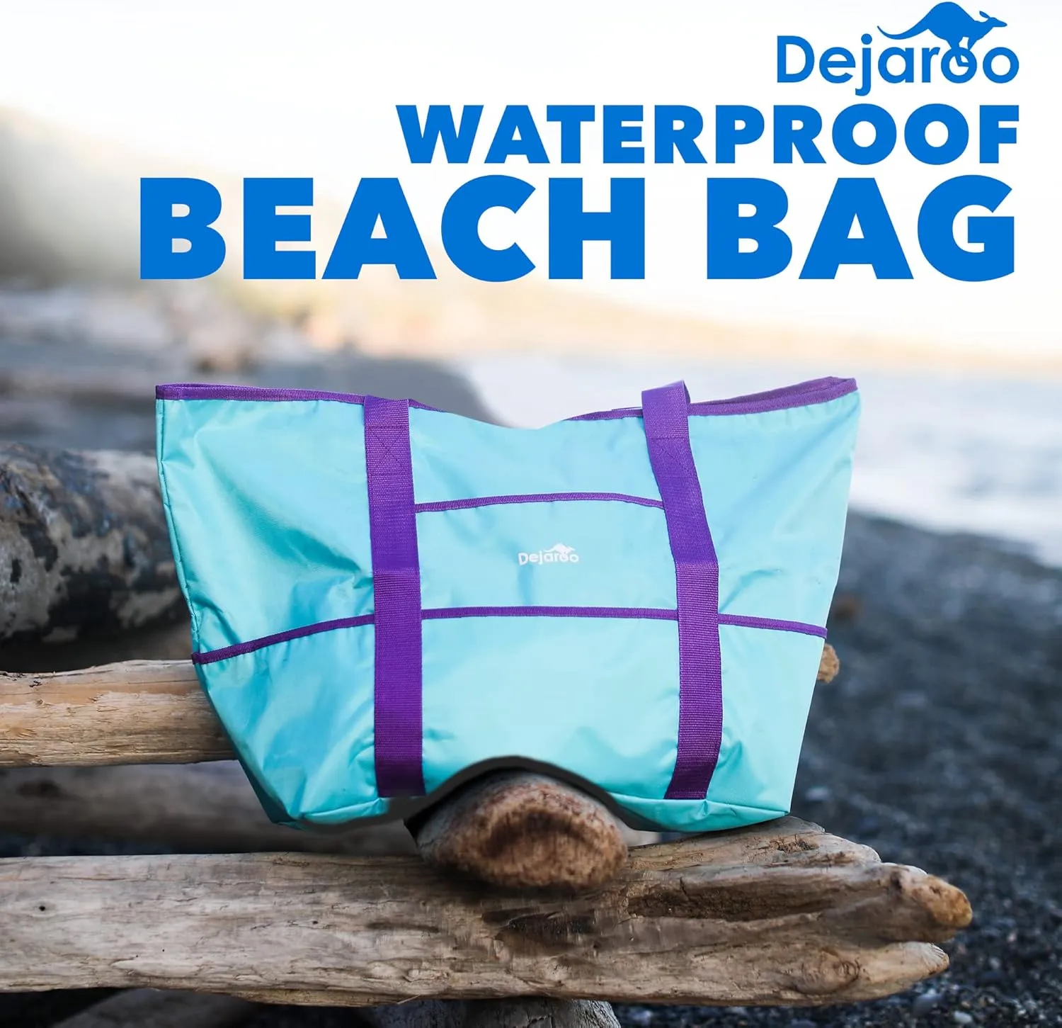 Waterproof Beach Bag - Weekend Overnight Tote - Large and Lightweight