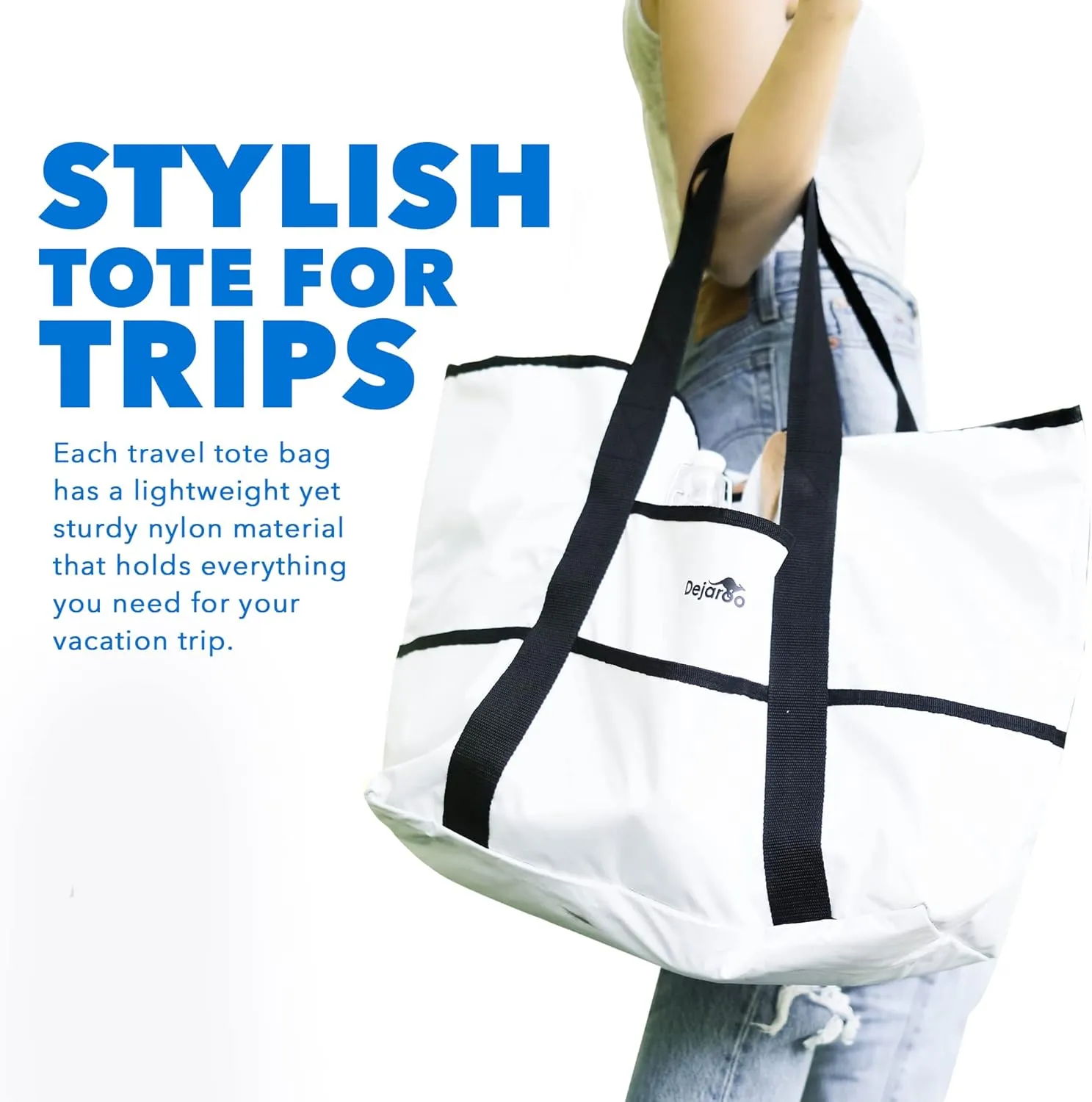 Waterproof Beach Bag - Weekend Overnight Tote - Large and Lightweight
