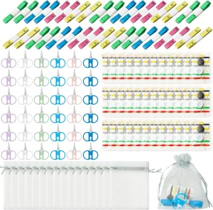 WATINC 144Pcs Operation Child Box Travel Sewing Kits, Small Simple Handy Sewing Kits Thread Repair Emergency Kit with Tape Measure Ruler Bulk, Mini Emergency Kit for Kids Classroom Welcome Gift Bags