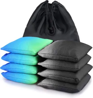 Weather Resistant Cornhole Bags, Gradient Corn Hole Bags Set of 8, Cornhole Bean Bags, Modified Size Cornhole Bags for Tossing Game, Includes Tote Bag