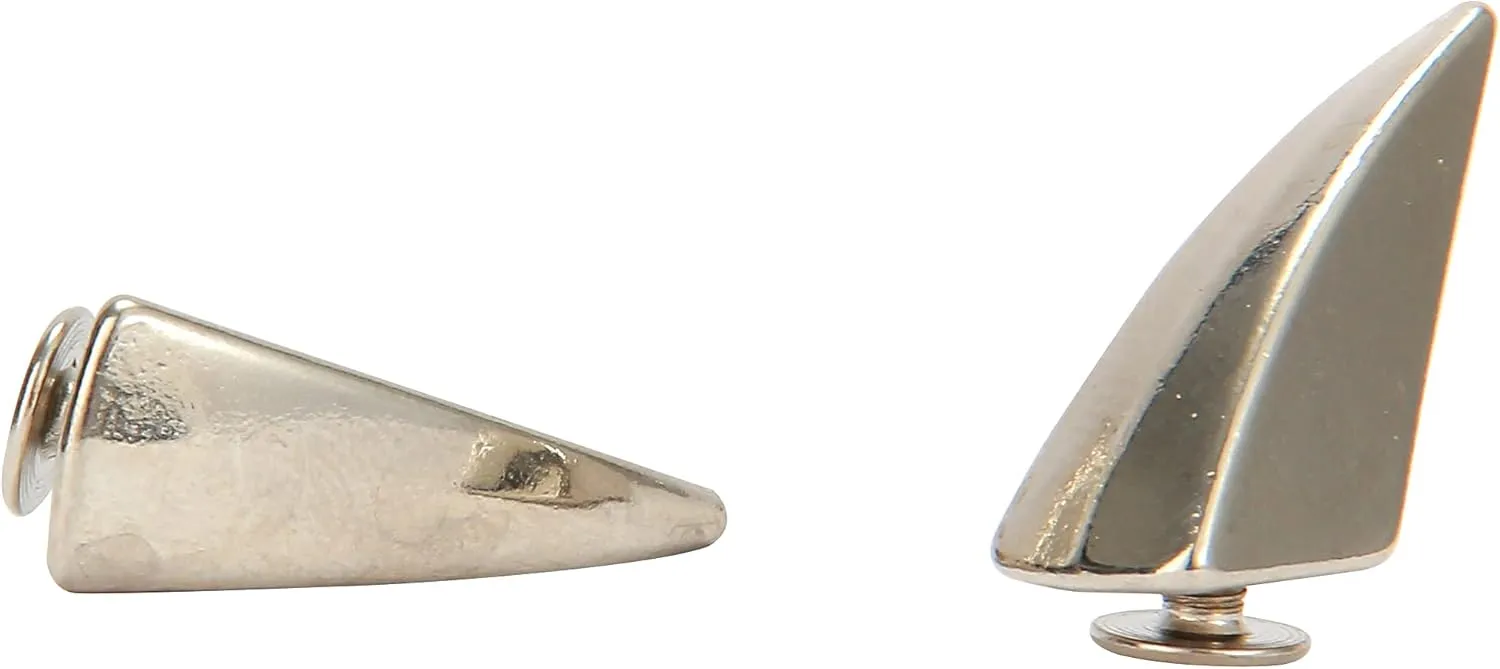 Weebee 17MM Shark Fin Dragon Shape Claw Spikes and Cone Studs Rivets Metal Screw Back Punk Rock DIY Leather Crafting for Making Custom Leather Clothing Accessories (Silver, 50Pcs)