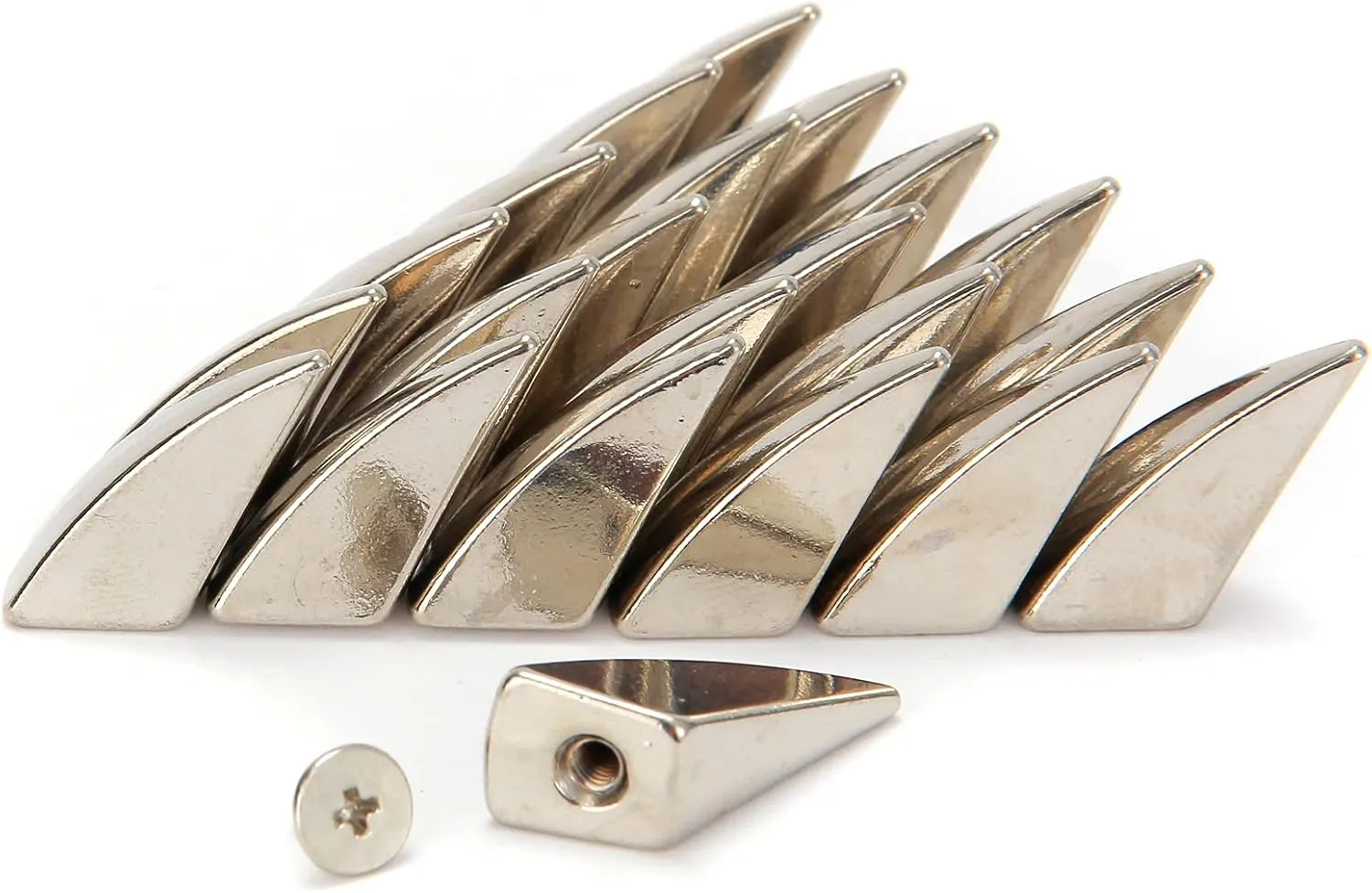 Weebee 17MM Shark Fin Dragon Shape Claw Spikes and Cone Studs Rivets Metal Screw Back Punk Rock DIY Leather Crafting for Making Custom Leather Clothing Accessories (Silver, 50Pcs)