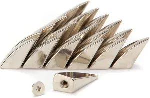 Weebee 17MM Shark Fin Dragon Shape Claw Spikes and Cone Studs Rivets Metal Screw Back Punk Rock DIY Leather Crafting for Making Custom Leather Clothing Accessories (Silver, 50Pcs)