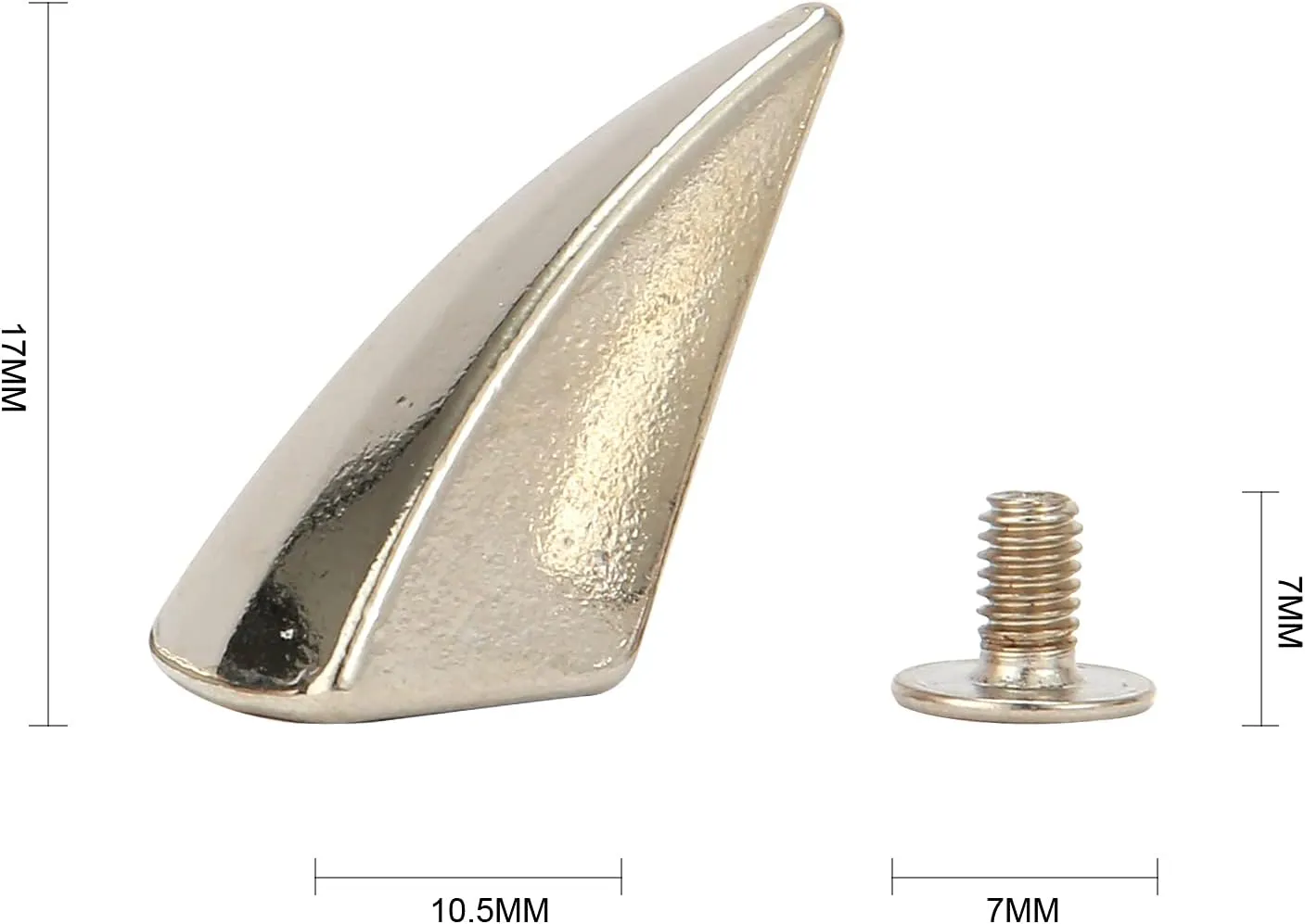 Weebee 17MM Shark Fin Dragon Shape Claw Spikes and Cone Studs Rivets Metal Screw Back Punk Rock DIY Leather Crafting for Making Custom Leather Clothing Accessories (Silver, 50Pcs)