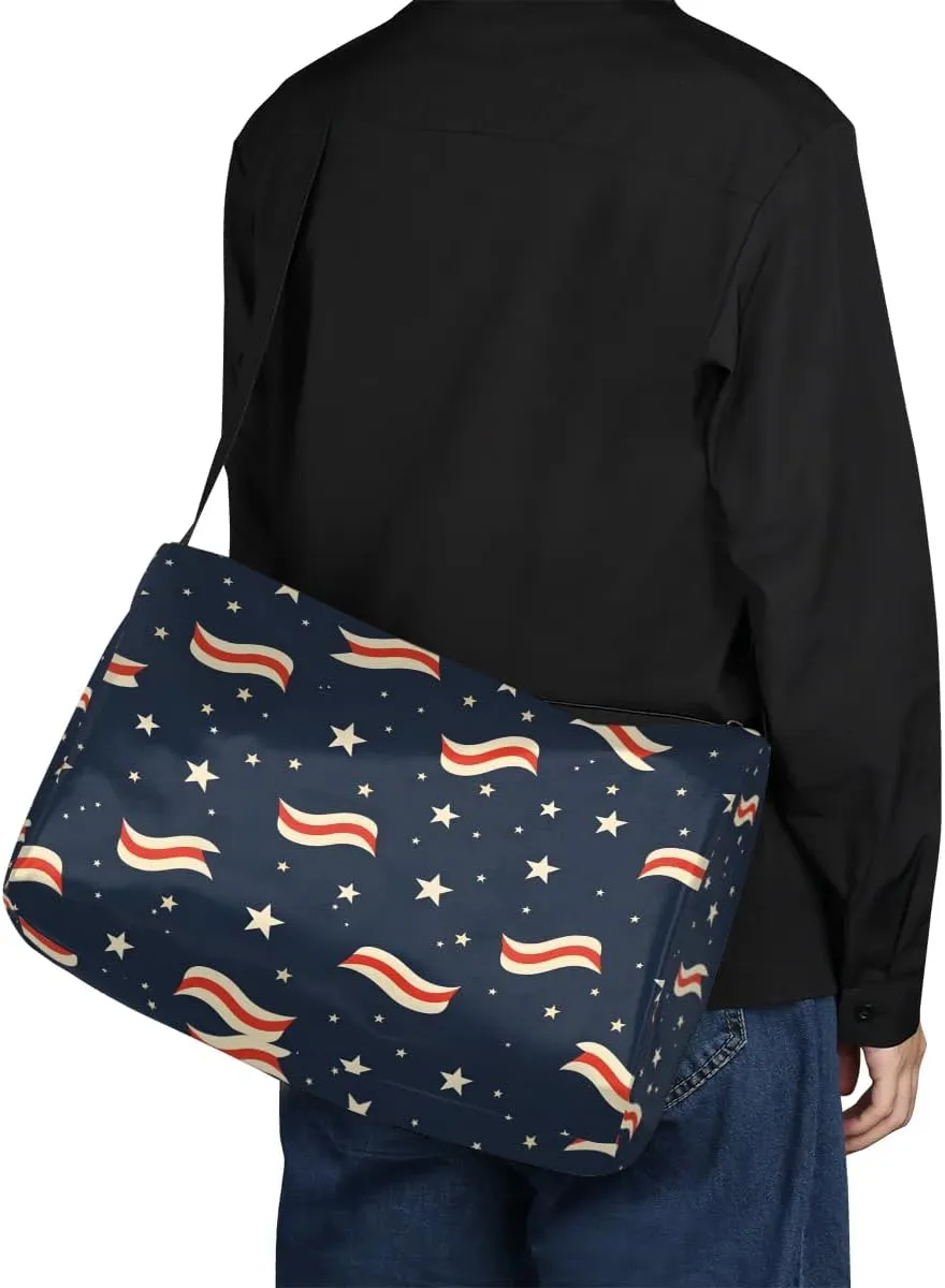 Weekend Bag America Patriotic Stars Printing Lightweight Carry On Duffel Bag Waterproof Gym Bag Pu Leather Duffle Bag for Workout Travel Sport