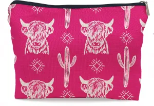 Western Cow Makeup Bag,Western Cow Gifts For Women,Cowgirl Stuff For Women,Cowgirl Gifts(COW B)