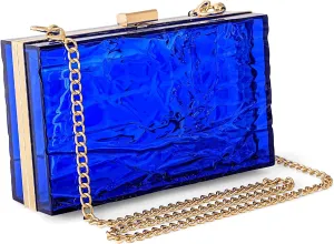 WJCD Womens Clear Purse Acrylic Evening Bags clear clutch purse Ripple Shaped Vintage Banquet Handbag