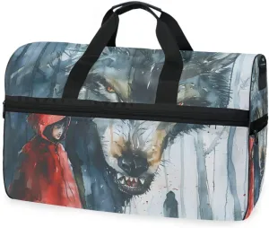 Wolf Red Robe Travel Duffel Bag Luggage Sports Gym Bags With Shoes Compartment Large Capacity Lightweight Duffle Bag For Men Women