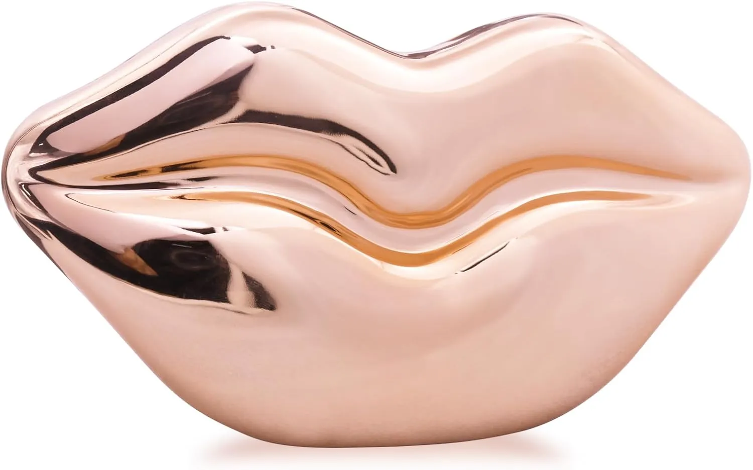 Women Acrylic Lips-shaped Evening Bags Purses Clutch Vintage Banquet Handbag(Golden)