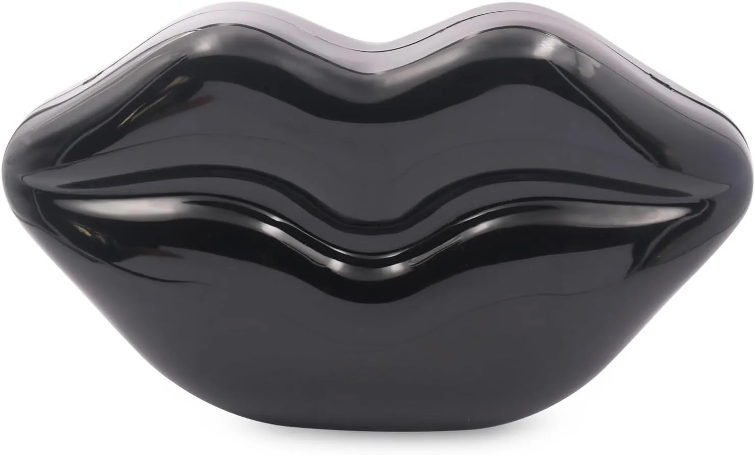 Women Acrylic Lips-shaped Evening Bags Purses Clutch Vintage Banquet Handbag(Golden)