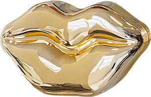 Women Acrylic Lips-shaped Evening Bags Purses Clutch Vintage Banquet Handbag(Golden)