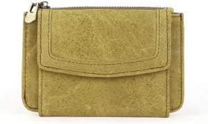 Women's Coin Purse Genuine Leather Mini Pouch Change Wallet RFID Trifold ID for Lipstick Keys Case Holder
