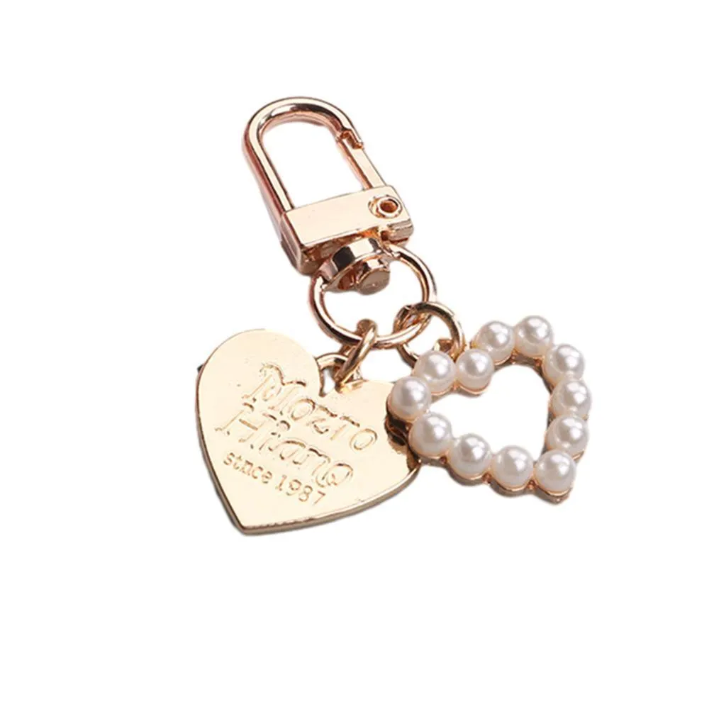 Womens Cute Key Rings Shell Heart Pearl Shape Keychain Charm Bag Hanger Pendants