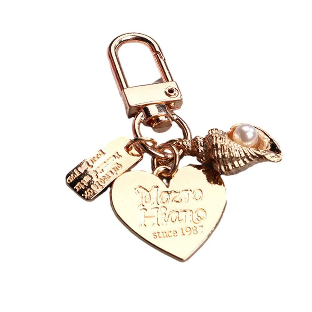 Womens Cute Key Rings Shell Heart Pearl Shape Keychain Charm Bag Hanger Pendants