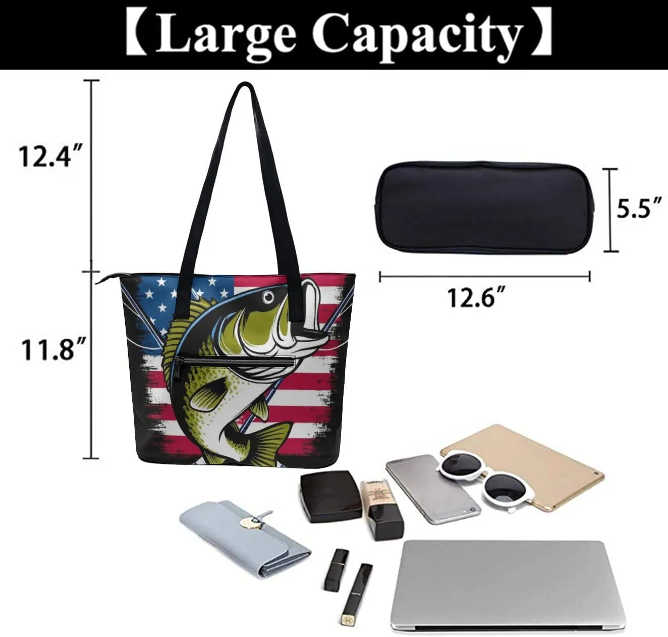 Women's Fashion Tote Bag, Large Capacity Lightweight Handbag, Shopping Bags with Compartment