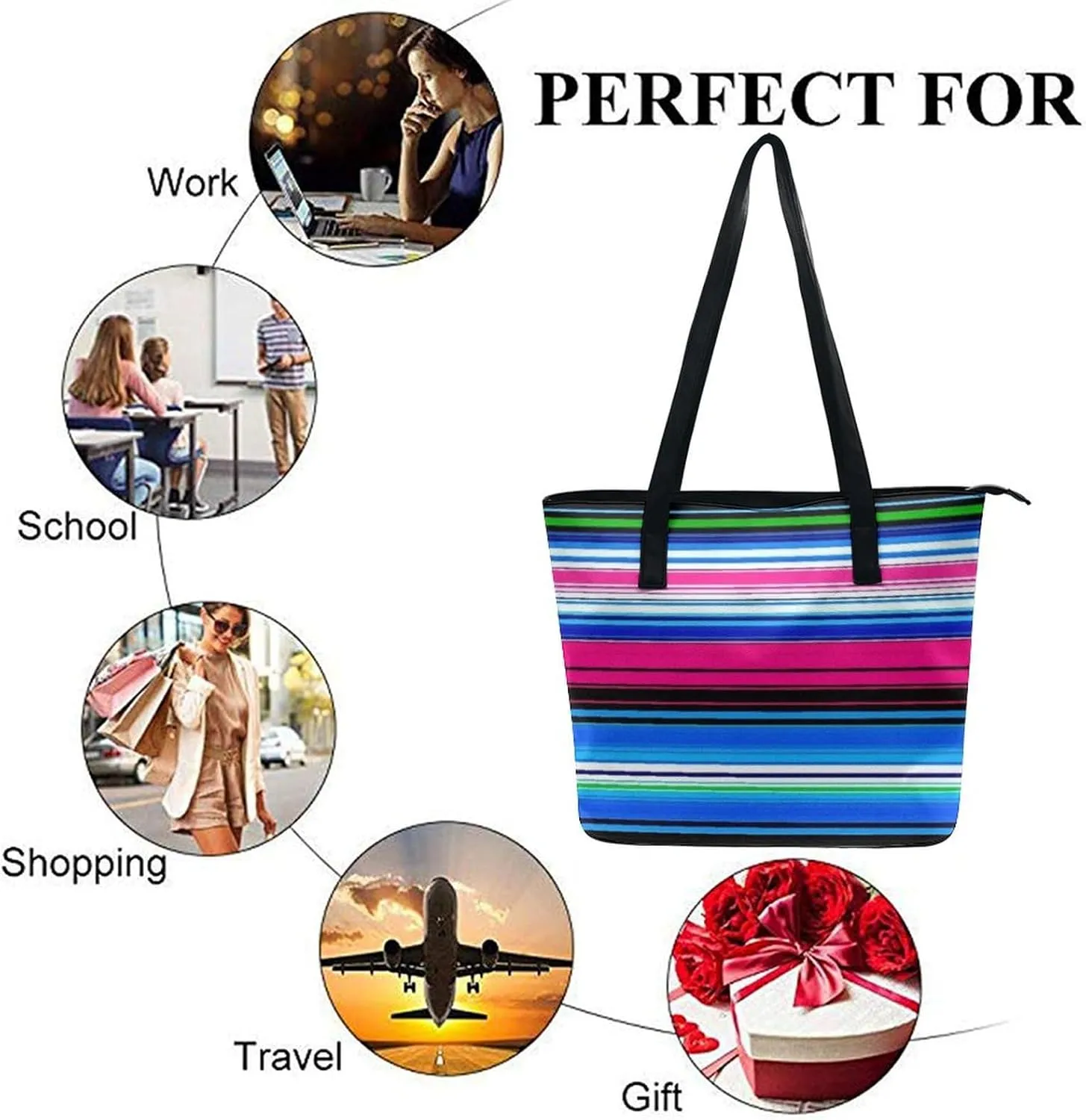 Women's Novelty Shoulder Bag, Lightweight Durable Handbag, Large Capacity Tote Bags for Laptop, Books