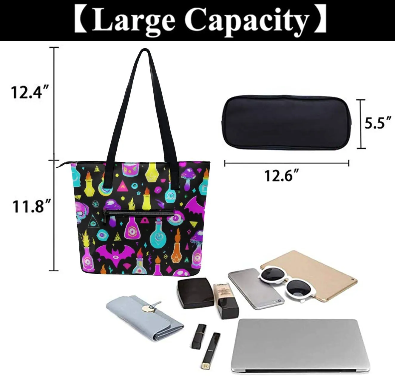 Women's Novelty Shoulder Bag, Lightweight Durable Handbag, Large Capacity Tote Bags for Laptop, Books