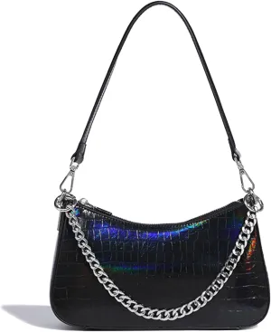 Women's Small Clutch Tote Handbags with Zipper Retro Classic Pattern Shoulder Bag Colorful Purse