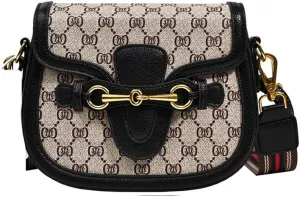 Women's Small Crossbody Bags with Golden Buckle Artificial Leather Purse Handbag in Fashionable Design
