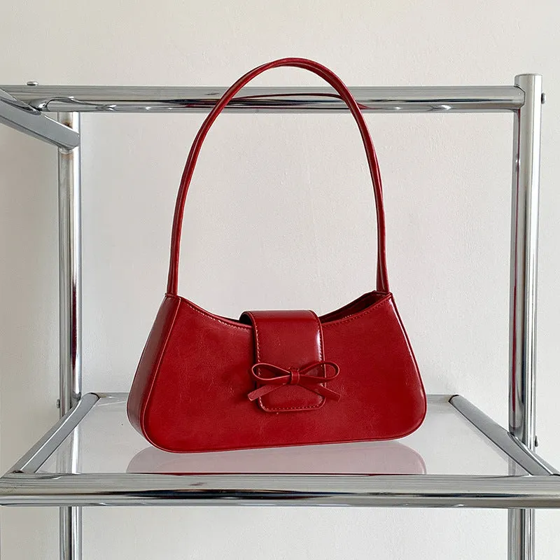 Women's Style Niche Commuter Underarm High-grade Red Shoulder Bags