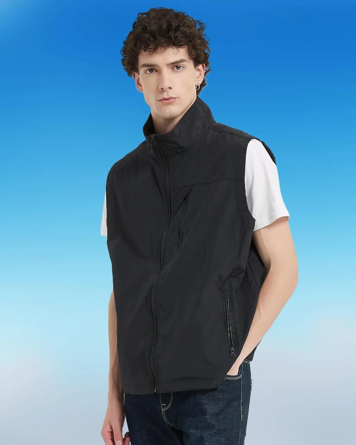 Work Cooling Vest for Men and Women, with 24 Ice Bags Cool Lightweight Fishing Vest, 6 Cooling Zones
