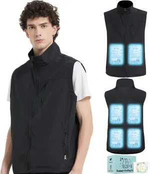 Work Cooling Vest for Men and Women, with 24 Ice Bags Cool Lightweight Fishing Vest, 6 Cooling Zones