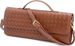 Woven Evening Clutch Purses Shoulder Handbag Crossbody Bags with Adjustable Shoulder Strap Trendy Handmade