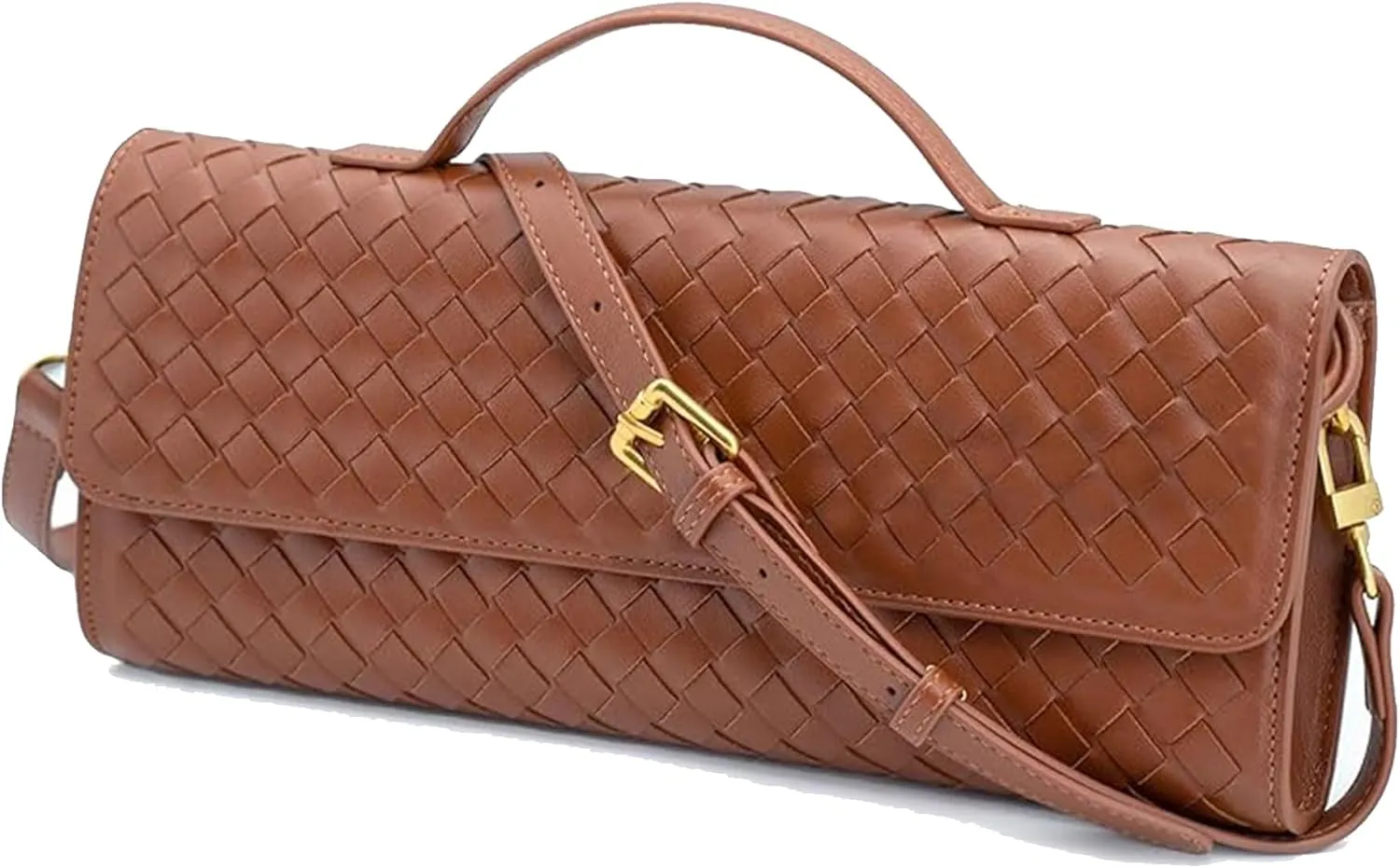Woven Evening Clutch Purses Shoulder Handbag Crossbody Bags with Adjustable Shoulder Strap Trendy Handmade