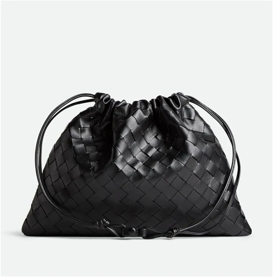 Woven Large Crossbody Bags for Women Trendy Soft Leather Shoulder Tote Purses