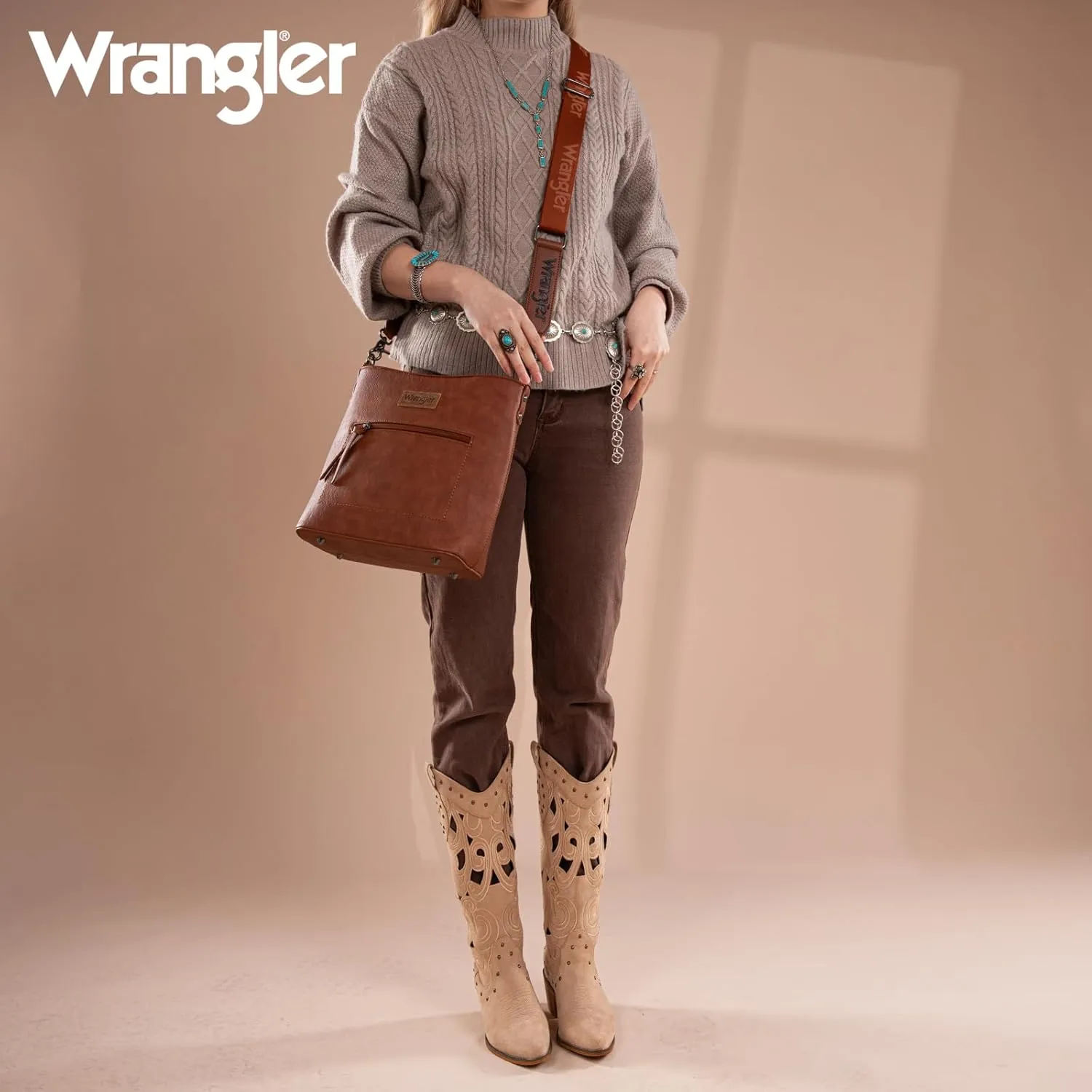 Wrangler Crossbody Bags for Women Lightweight Handbags and Purses Travel Shoulder Purse