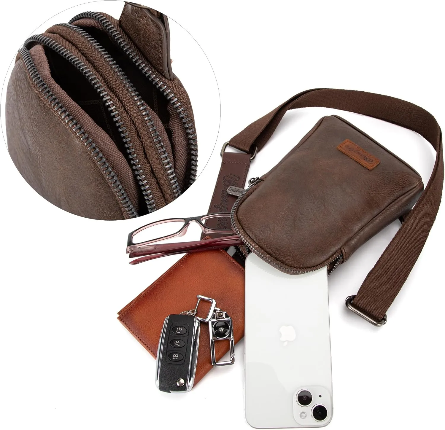Wrangler Small Crossbody Sling Bags for Women Fanny Packs Chest Bag for Travel Gift