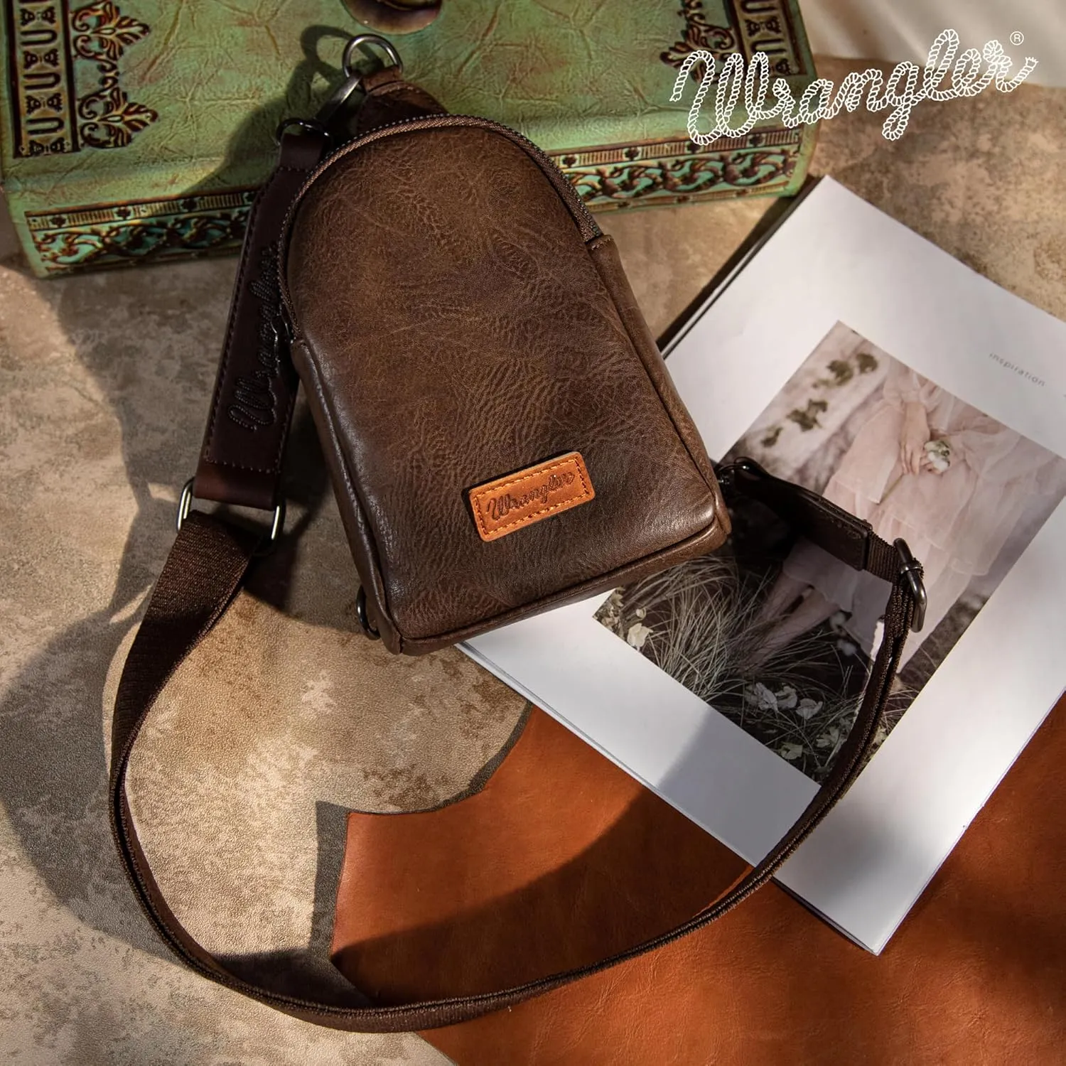 Wrangler Small Crossbody Sling Bags for Women Fanny Packs Chest Bag for Travel Gift