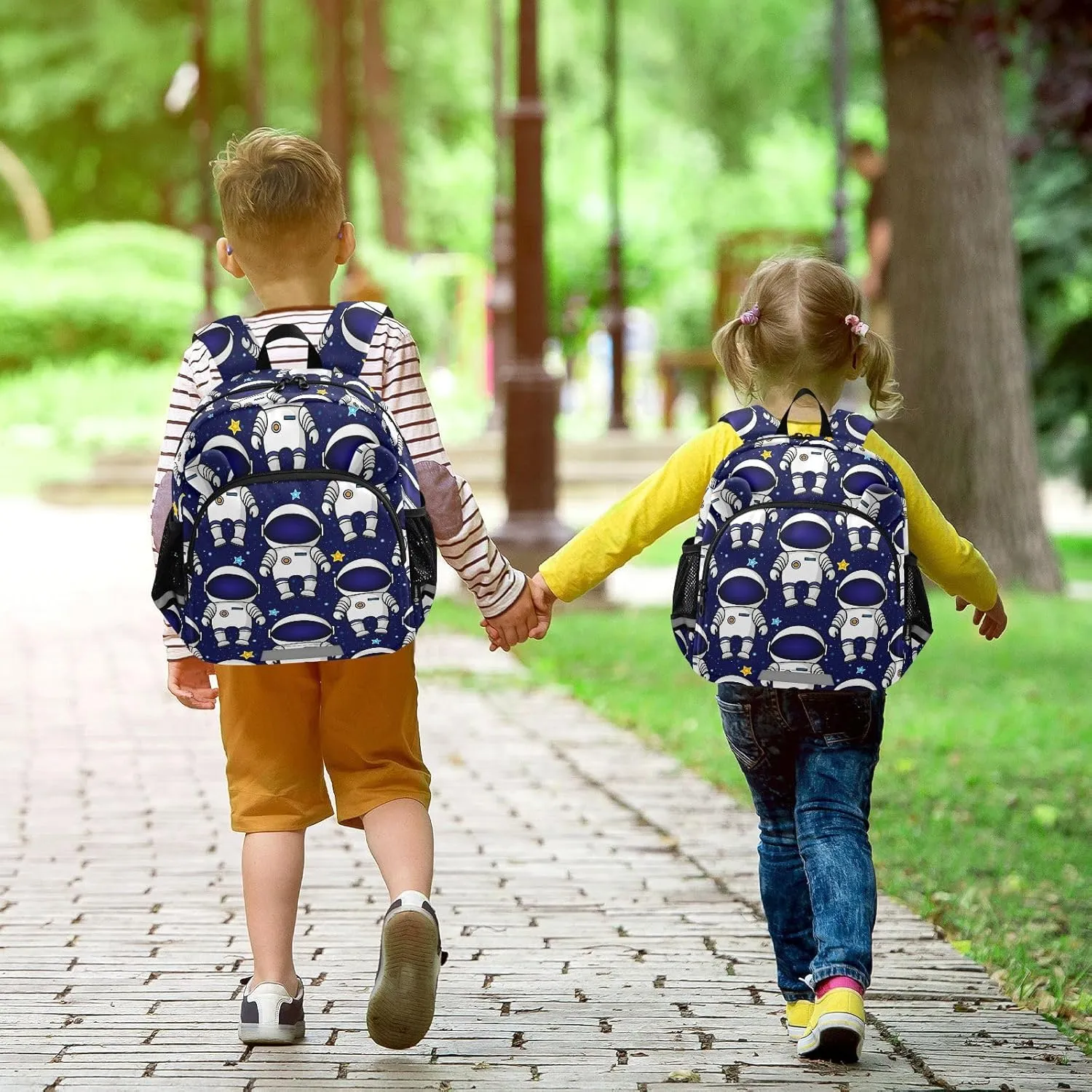 Wusikd Kids Backpack Colorful Space Toddler Bags Astronauts Stars Schoolbag for Girls Boys Kindergarten Student S