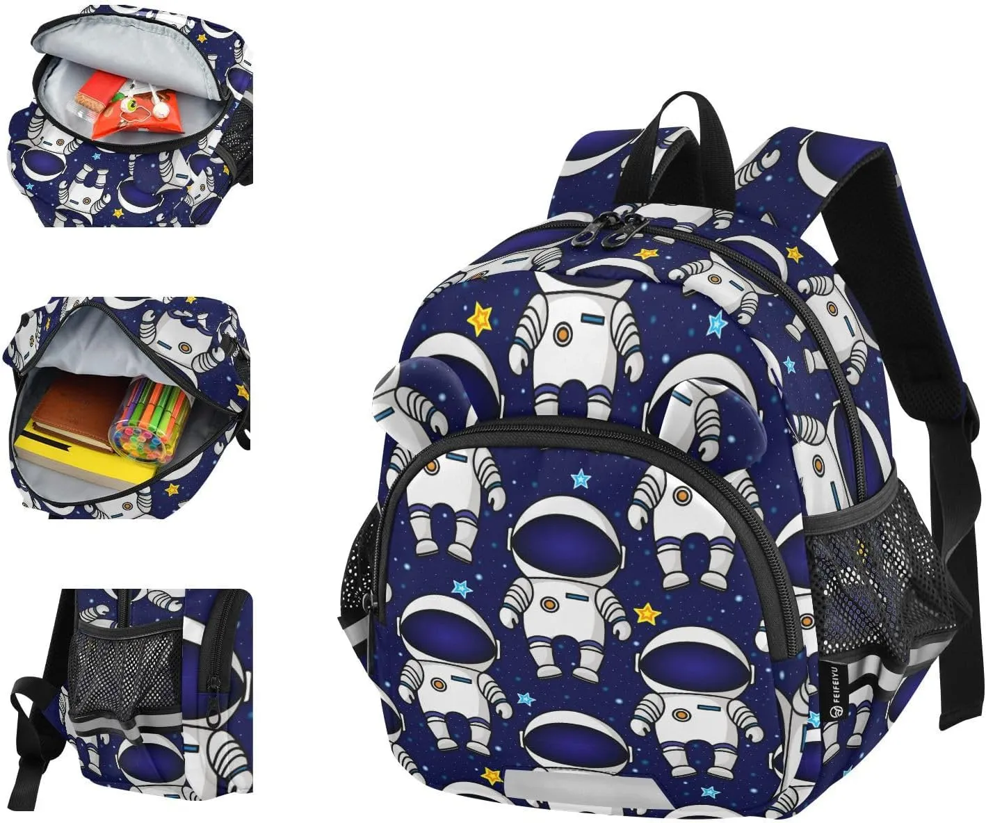 Wusikd Kids Backpack Colorful Space Toddler Bags Astronauts Stars Schoolbag for Girls Boys Kindergarten Student S