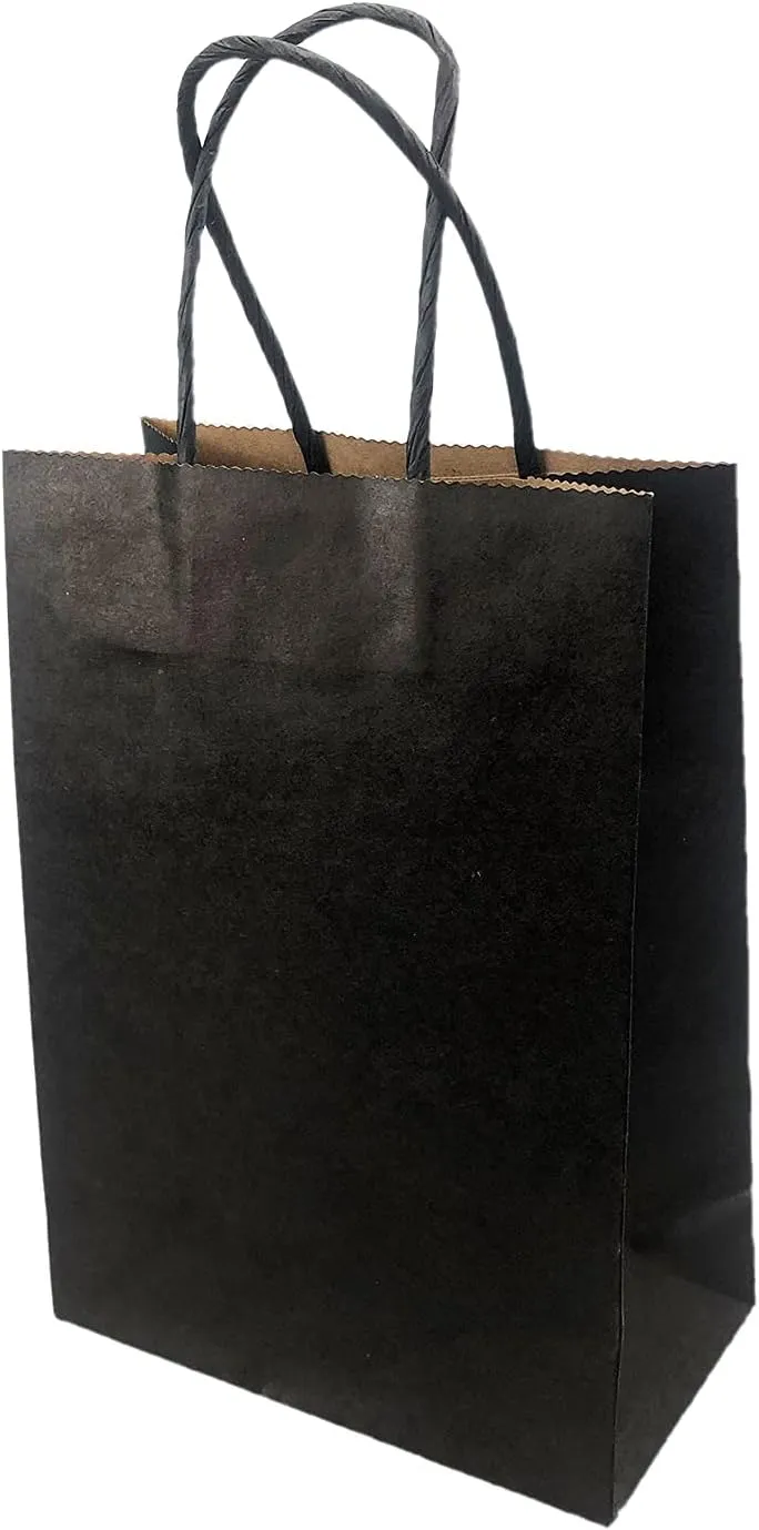 XIFOWE (5.91x3.15x8.27 Inch,100 Pcs Custom Printed Kraft Paper Bags, Shopping bags, merchandise bags, party bags, gift bags, environmentally friendly bags, supermarket bags, garbage bags