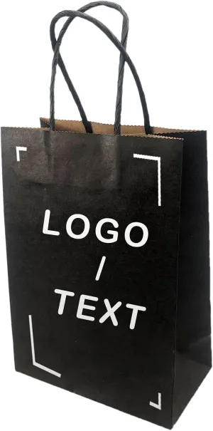 XIFOWE (5.91x3.15x8.27 Inch,100 Pcs Custom Printed Kraft Paper Bags, Shopping bags, merchandise bags, party bags, gift bags, environmentally friendly bags, supermarket bags, garbage bags