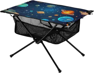 xigua Colorful Planets Folding Camping Table,Portable Camp Table with Carry Bag Beach Table Folding Table for Picnic, Camp,Party,Travel150