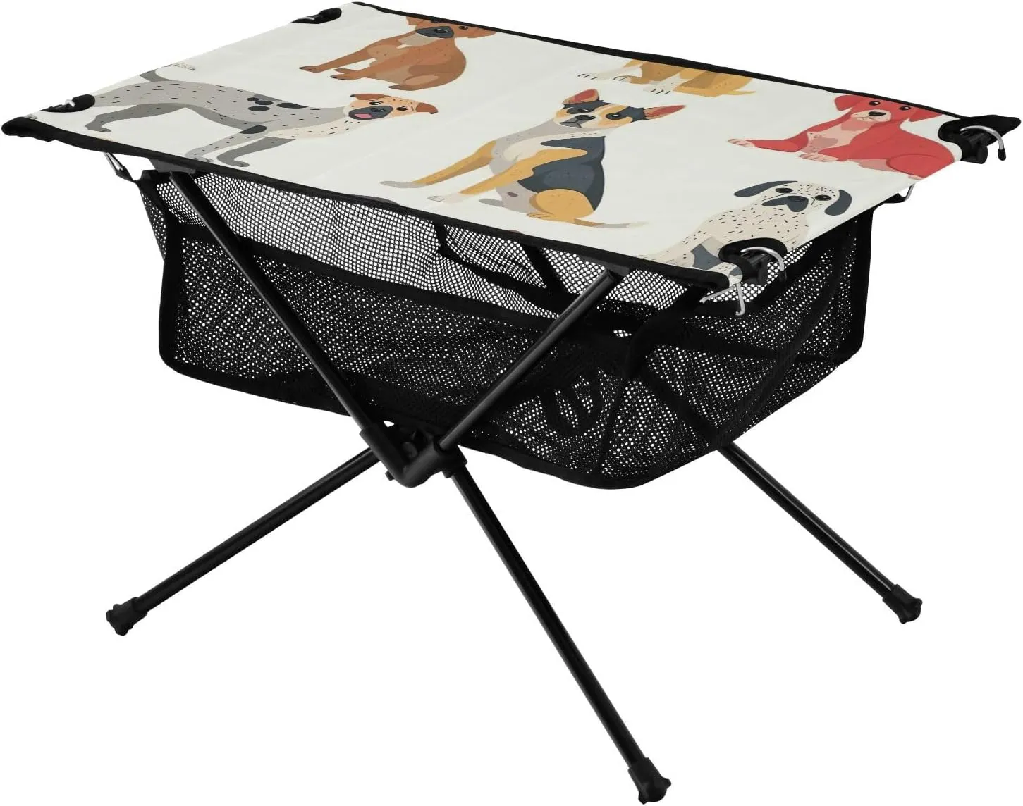 xigua Cute Dogs Folding Camping Table,Portable Camp Table with Carry Bag Beach Table Folding Table for Picnic, Camp,Party,Travel128