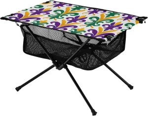 xigua Happy Mardi Gras Folding Camping Table,Portable Camp Table with Carry Bag Beach Table Folding Table for Picnic, Camp,Party,Travel249