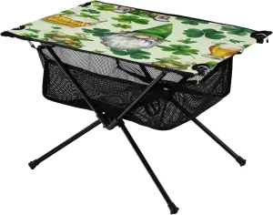 xigua Happy St. Patrick's Day Folding Camping Table,Portable Camp Table with Carry Bag Beach Table Folding Table for Picnic, Camp,Party,Travel37