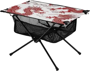 xigua Red Dragon Folding Camping Table,Portable Camp Table with Carry Bag Beach Table Folding Table for Picnic, Camp,Party,Travel297