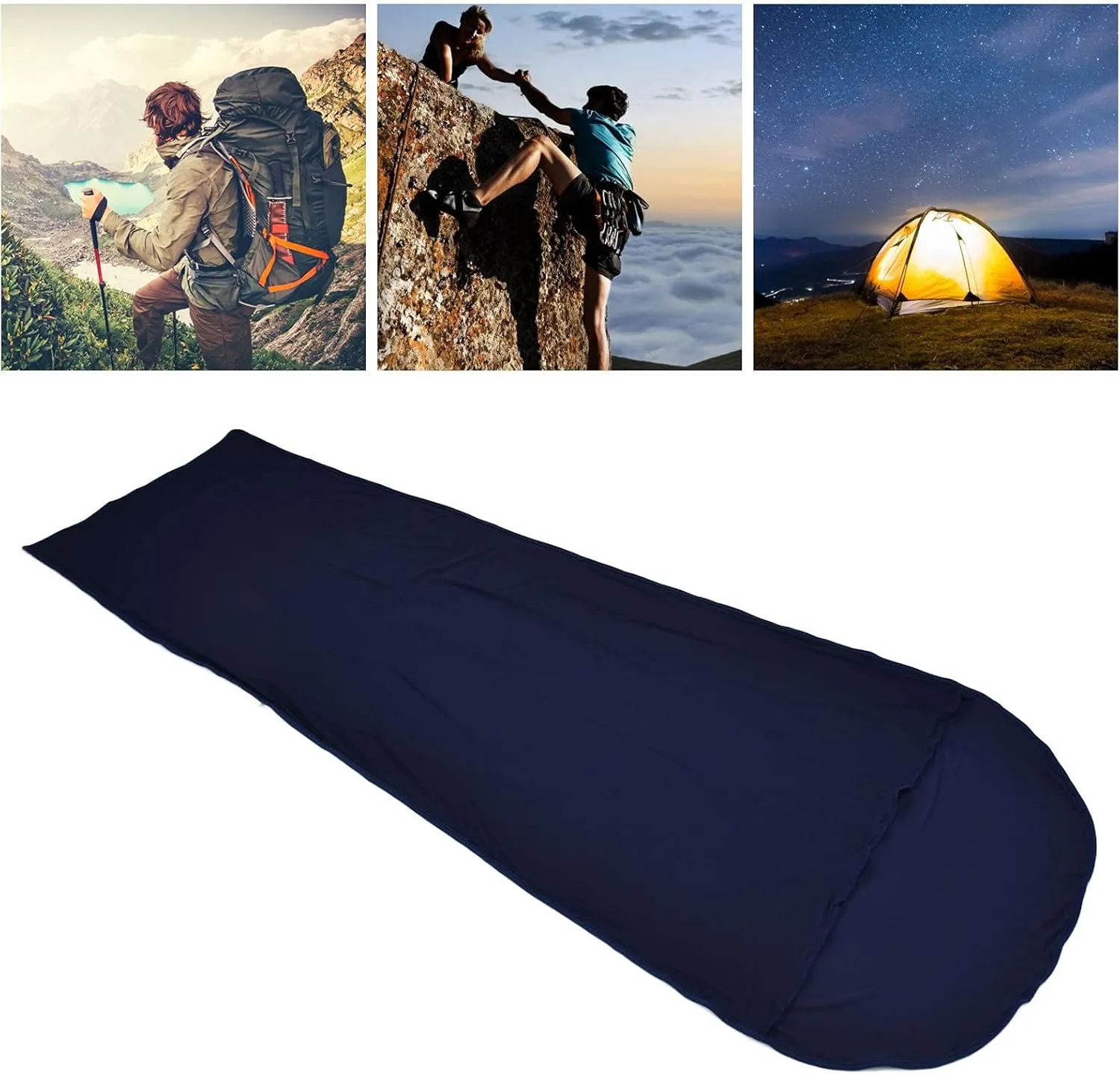 XPSSJMU Sleeping Bag Liner Portable Multifunctional Elastic Sleeping Sack Liner for Backpacking Hotel Hostels Traveling