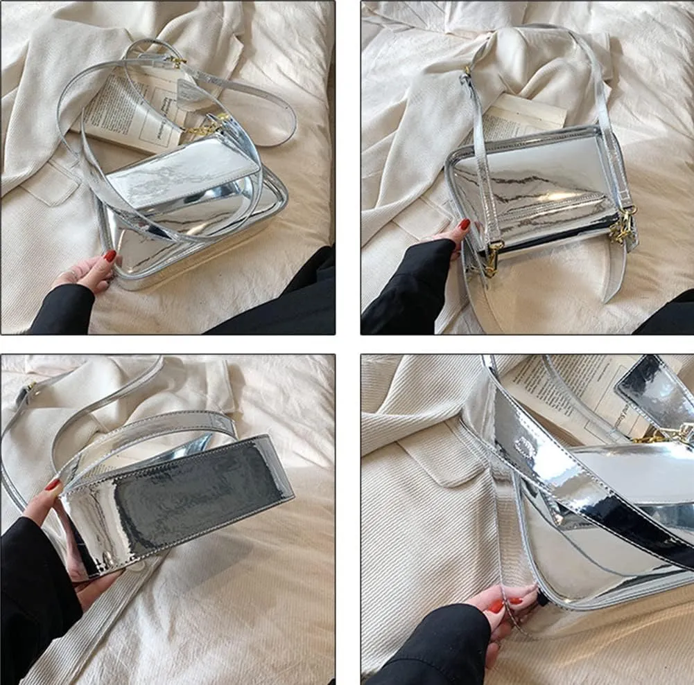 Y2K Women's Silver Evening Hobo Tote Handbag Satchel Clutch Crossbody Bags 2024
