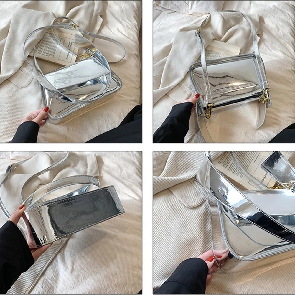 Y2K Women's Silver Evening Hobo Tote Handbag Satchel Clutch Crossbody Bags 2024