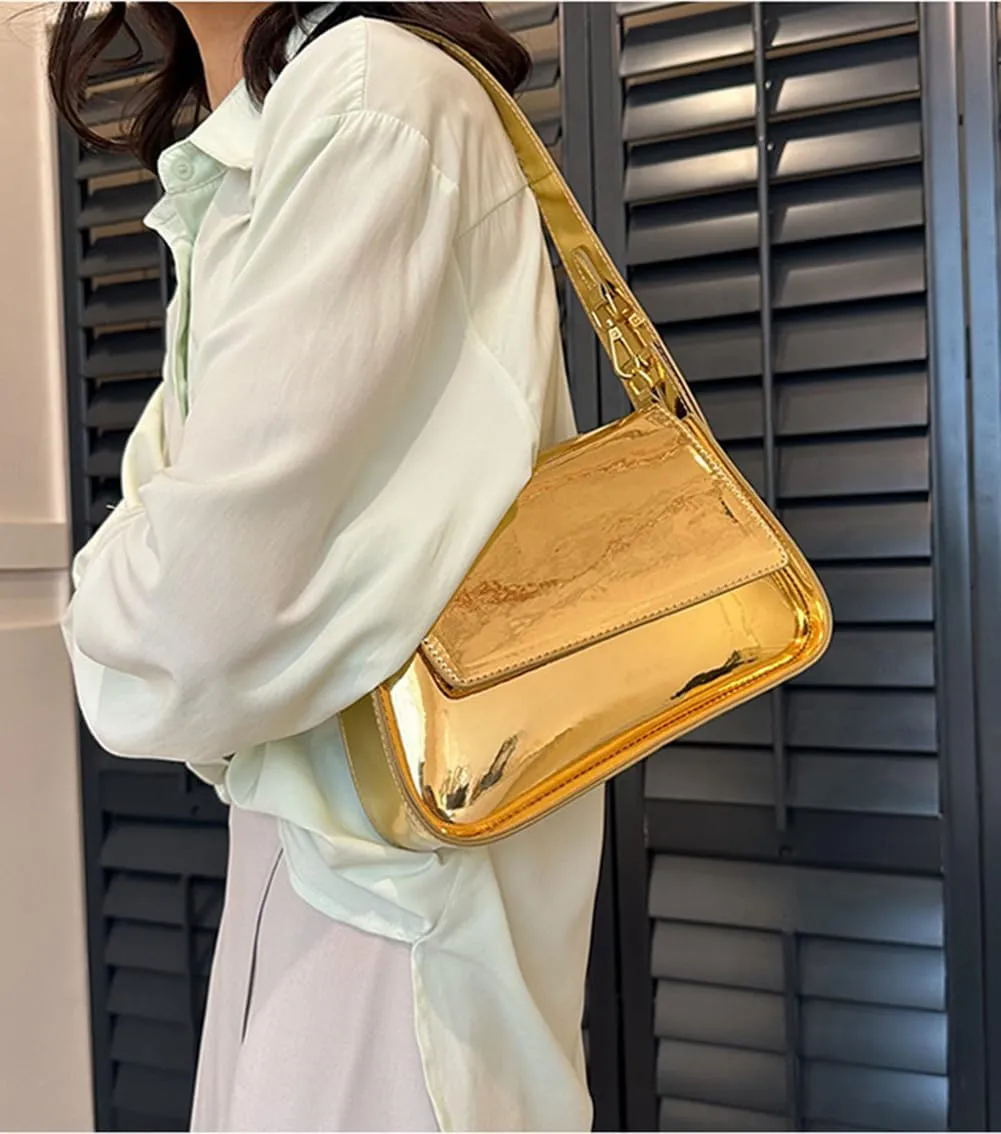 Y2K Women's Silver Evening Hobo Tote Handbag Satchel Clutch Crossbody Bags 2024