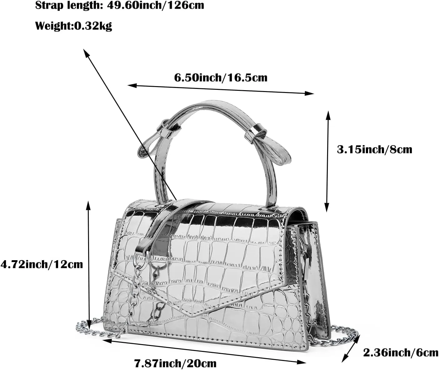 Y2K Women's Silver Evening Hobo Tote Handbag Satchel Clutch Crossbody Bags 2024