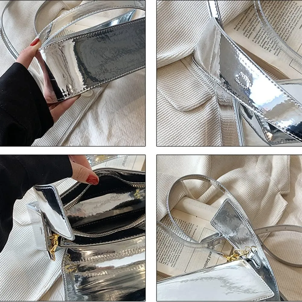 Y2K Women's Silver Evening Hobo Tote Handbag Satchel Clutch Crossbody Bags 2024