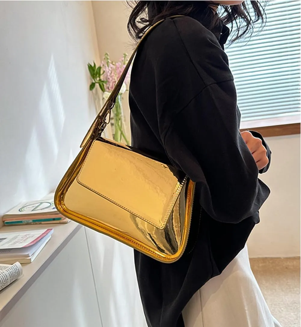 Y2K Women's Silver Evening Hobo Tote Handbag Satchel Clutch Crossbody Bags 2024