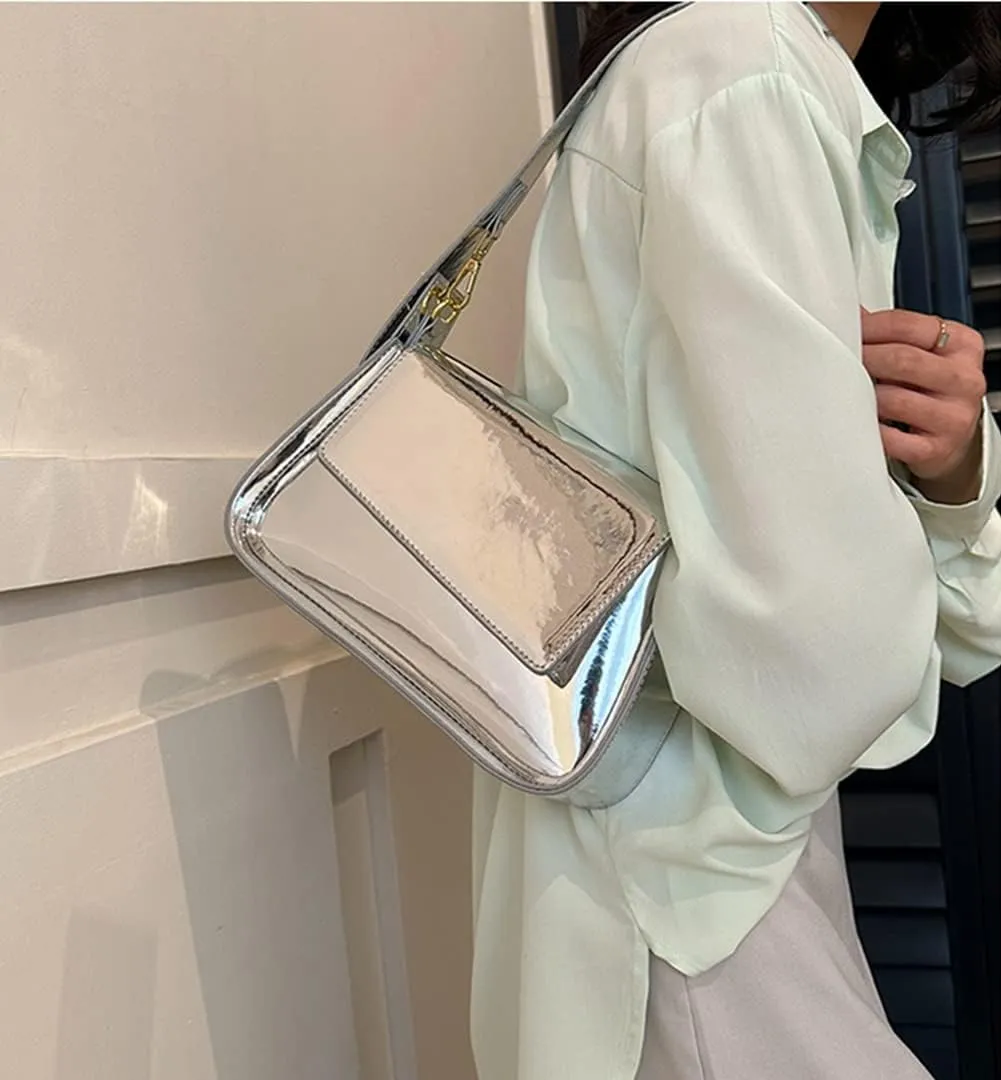 Y2K Women's Silver Evening Hobo Tote Handbag Satchel Clutch Crossbody Bags 2024